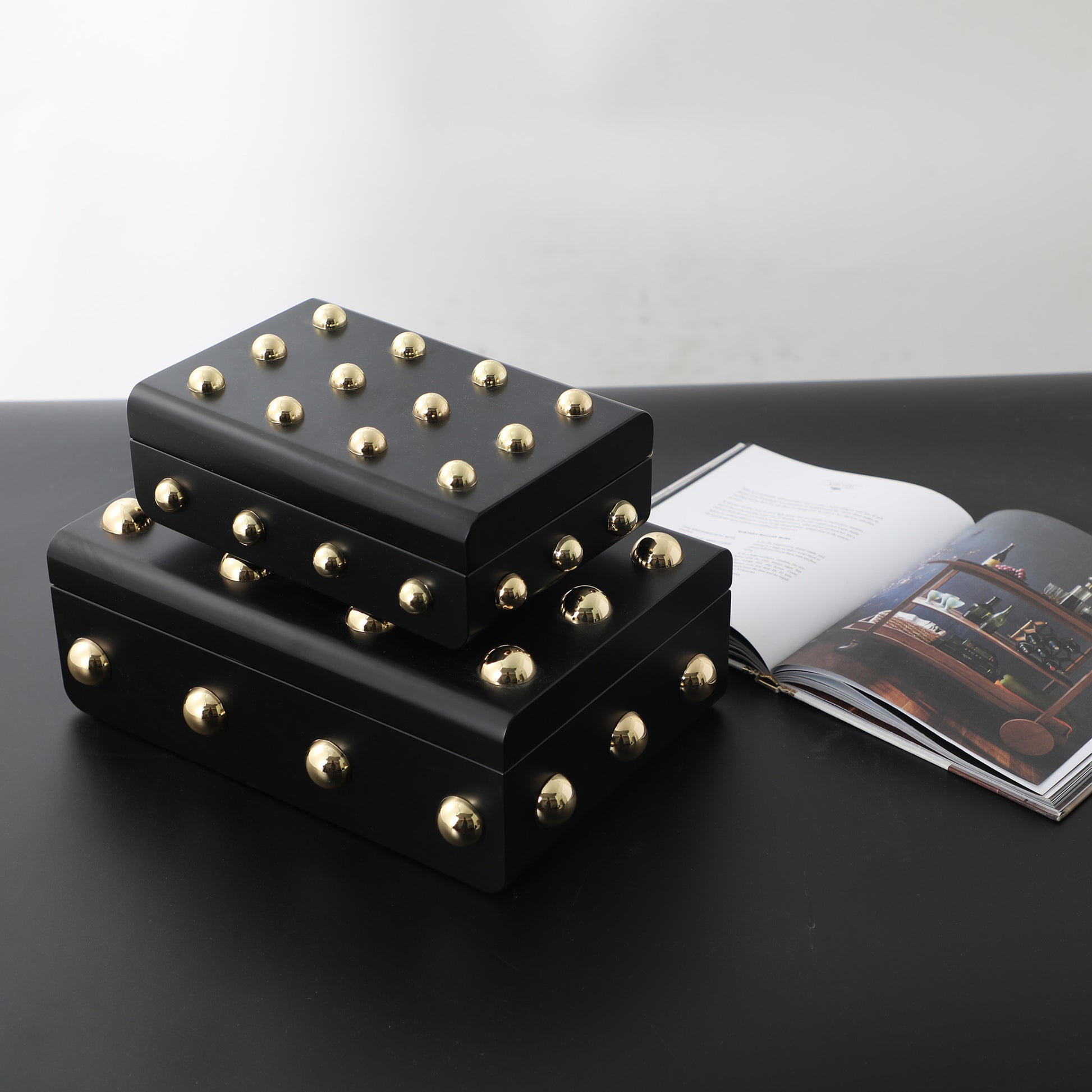 Storage Box Midas Touch Keepsakes: MDF & Zinc Alloy Jewellery & Decorative Storage Boxes - (Black)