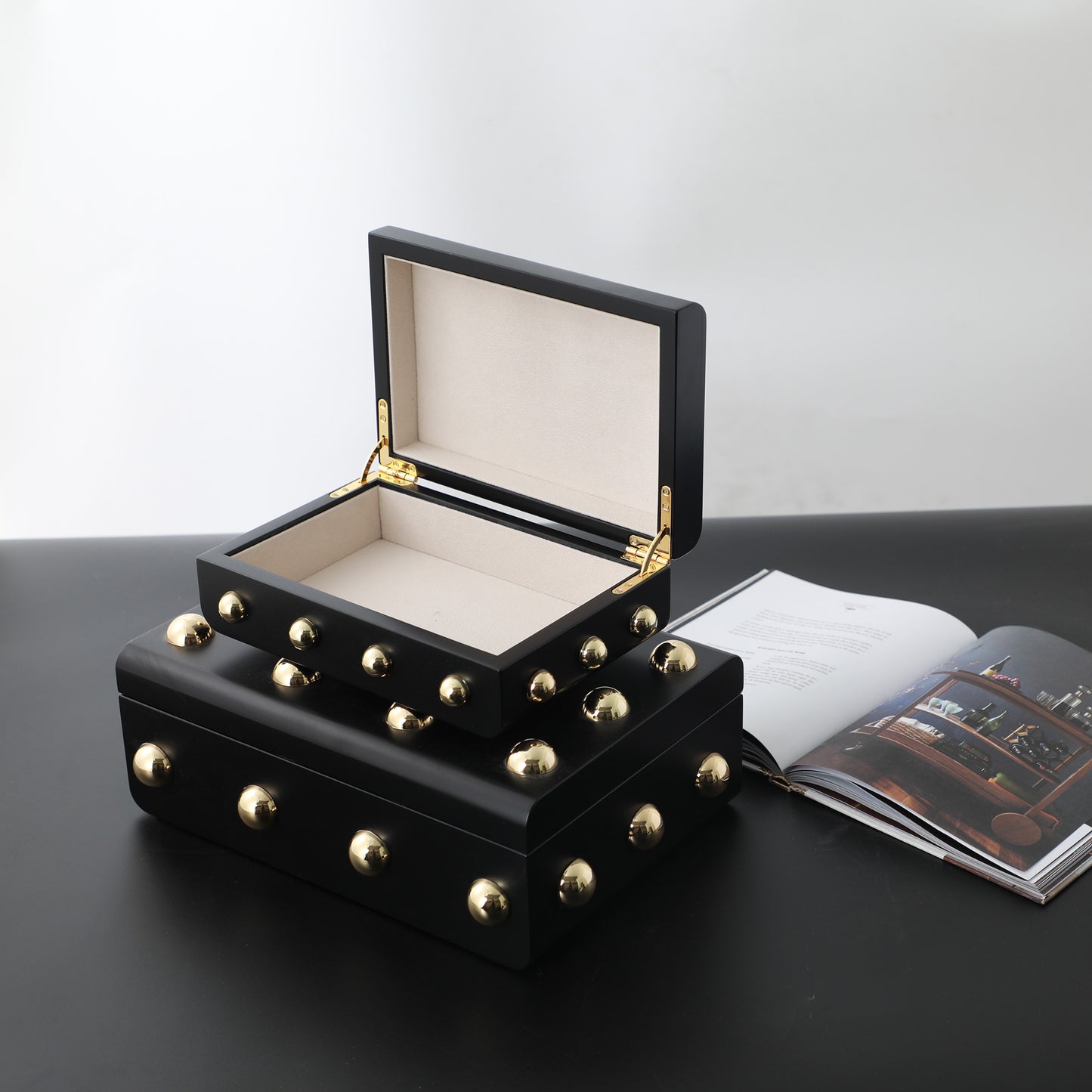Storage Box Midas Touch Keepsakes: MDF & Zinc Alloy Jewellery & Decorative Storage Boxes - (Black)