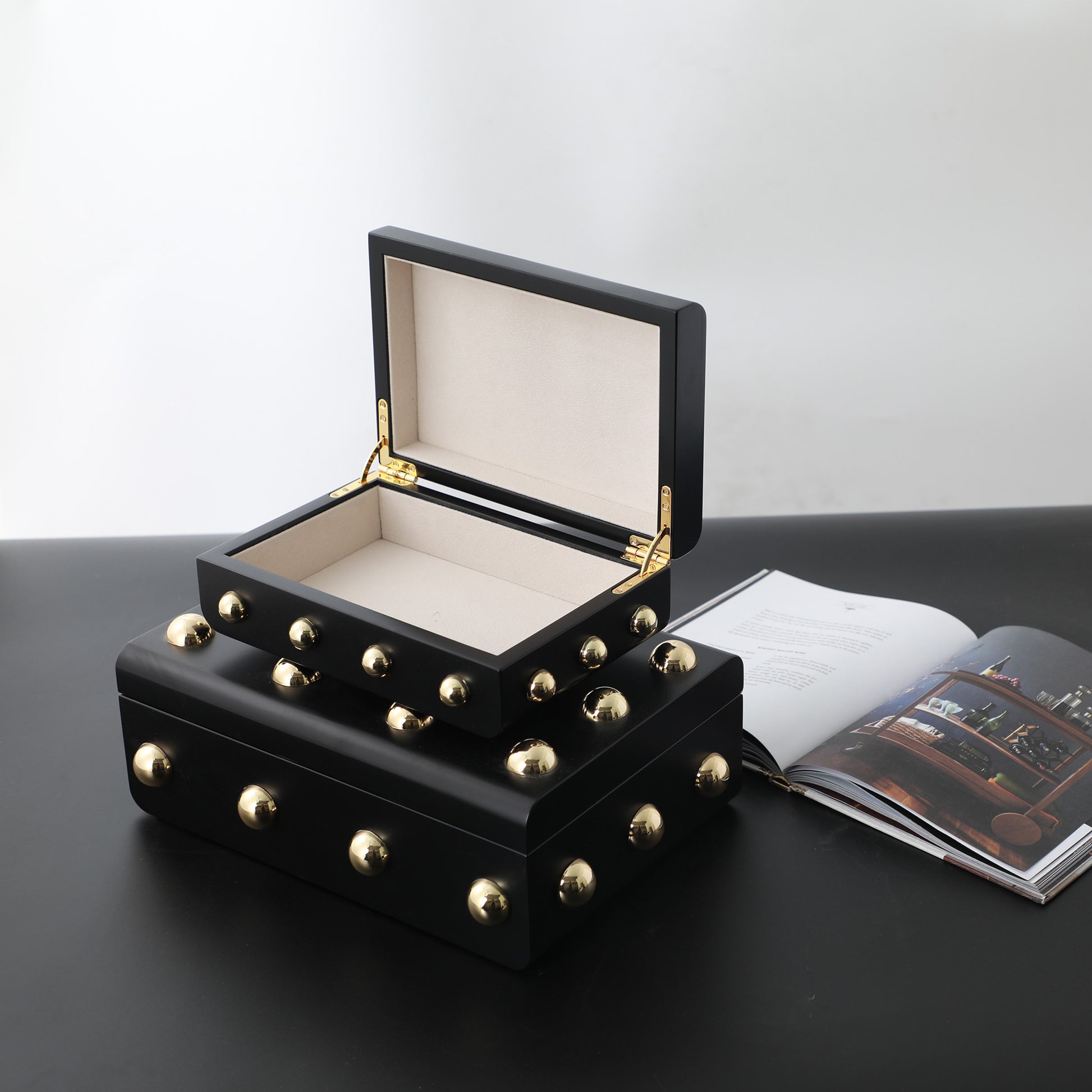 Storage Box Midas Touch Keepsakes: MDF & Zinc Alloy Jewellery & Decorative Storage Boxes - (Black)