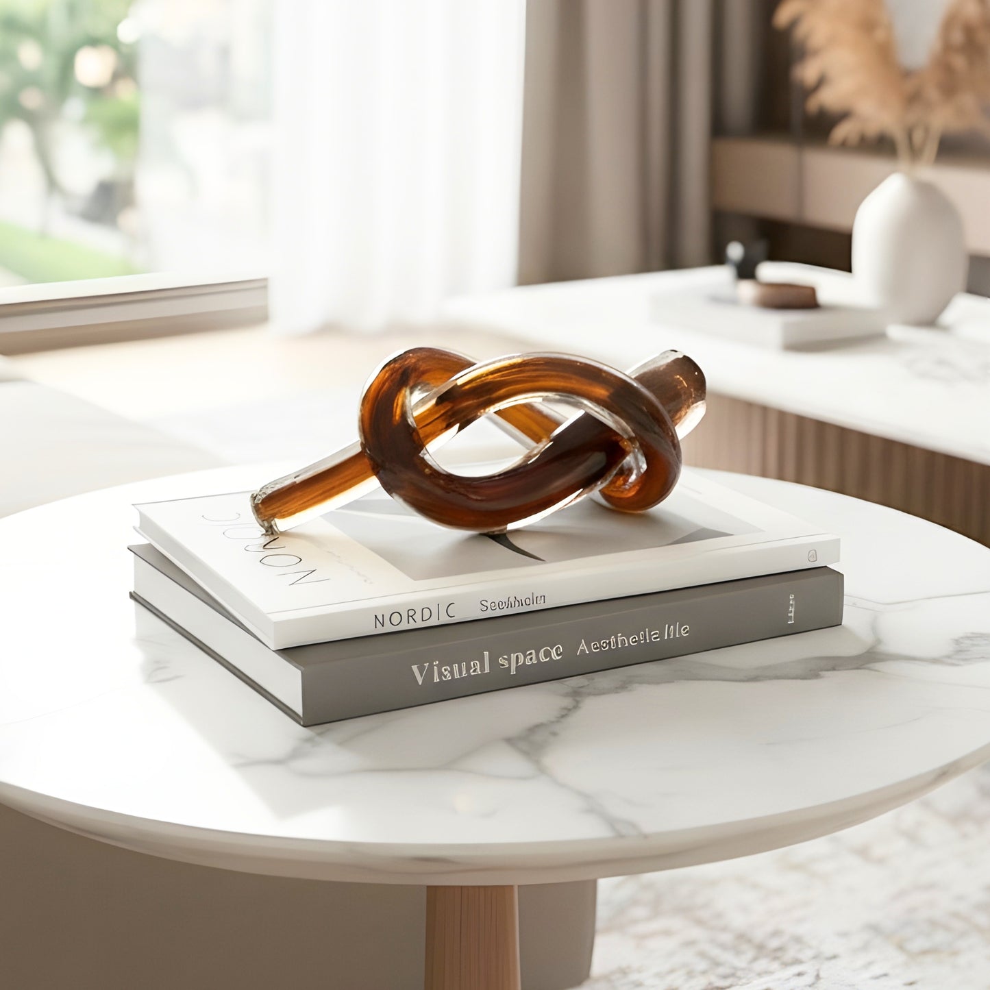 Infinity - Brown Glass Knot Showpiece