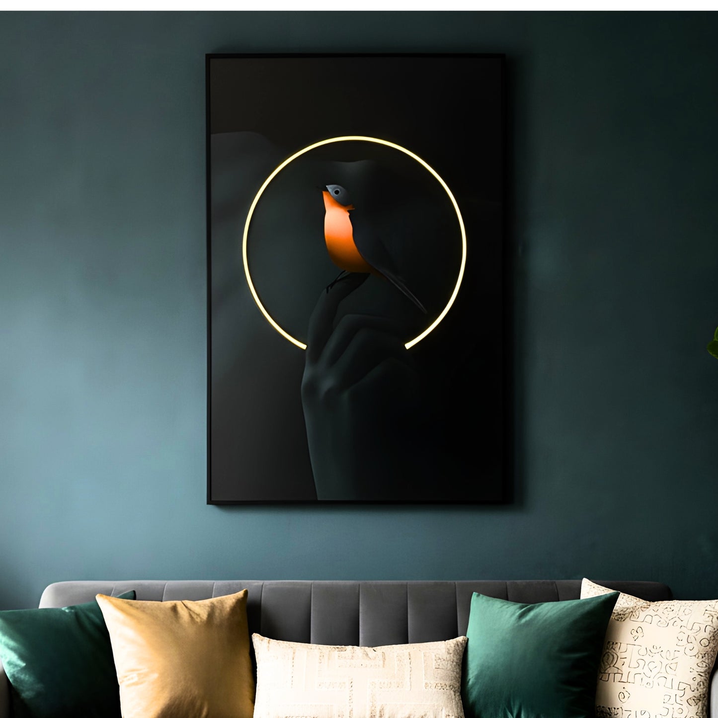 The Sacred Bond - Bird themed LED Wall Art ~ 4 ft x 3 ft