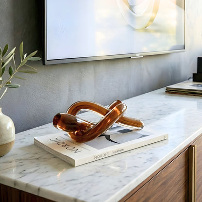 Infinity - Brown Glass Knot Showpiece