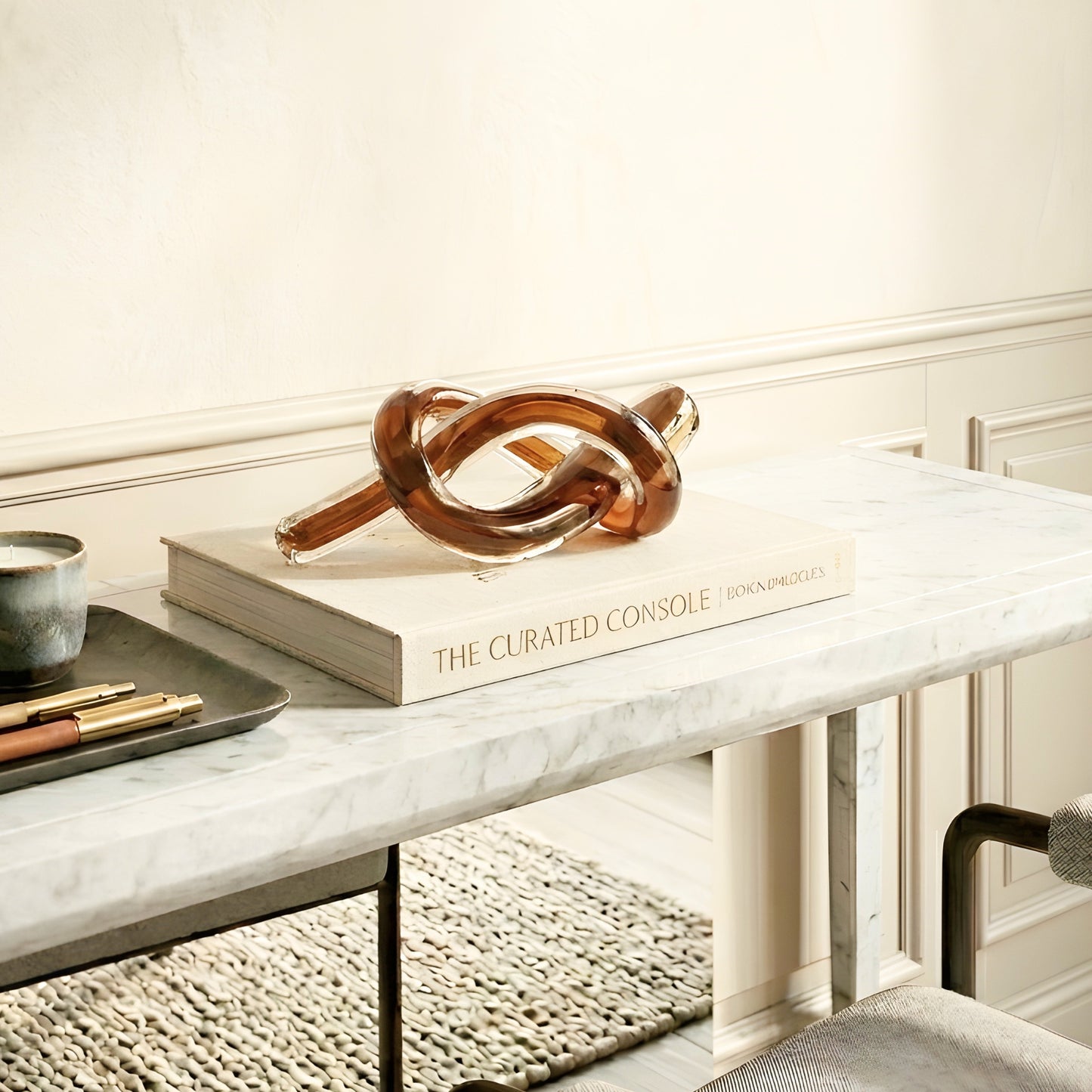 Infinity - Brown Glass Knot Showpiece