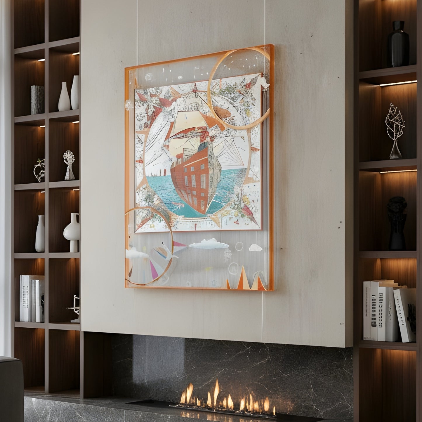 Odyssey – Ship inspired Premium Wall Art with Acrylic Frame ~ 4 ft x 3 ft