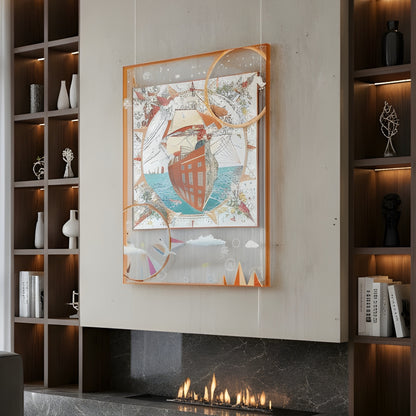 Odyssey – Ship inspired Premium Wall Art with Acrylic Frame ~ 4 ft x 3 ft