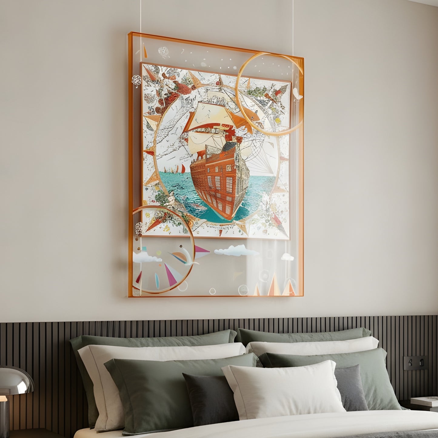 Odyssey – Ship inspired Premium Wall Art with Acrylic Frame ~ 4 ft x 3 ft