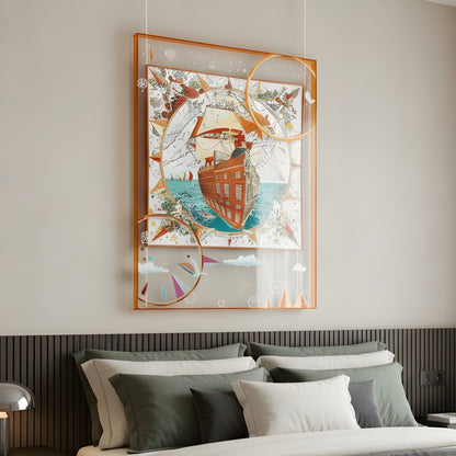 Odyssey – Ship inspired Premium Wall Art with Acrylic Frame ~ 4 ft x 3 ft