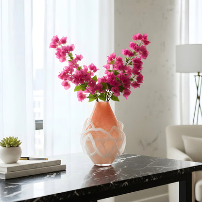 Entwine - Peach & White Glass Vase