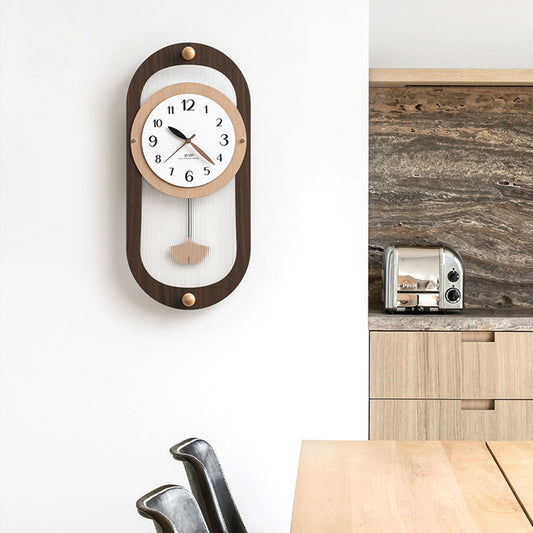 Tempo - Designer Pendulum Wall Clock - Brown