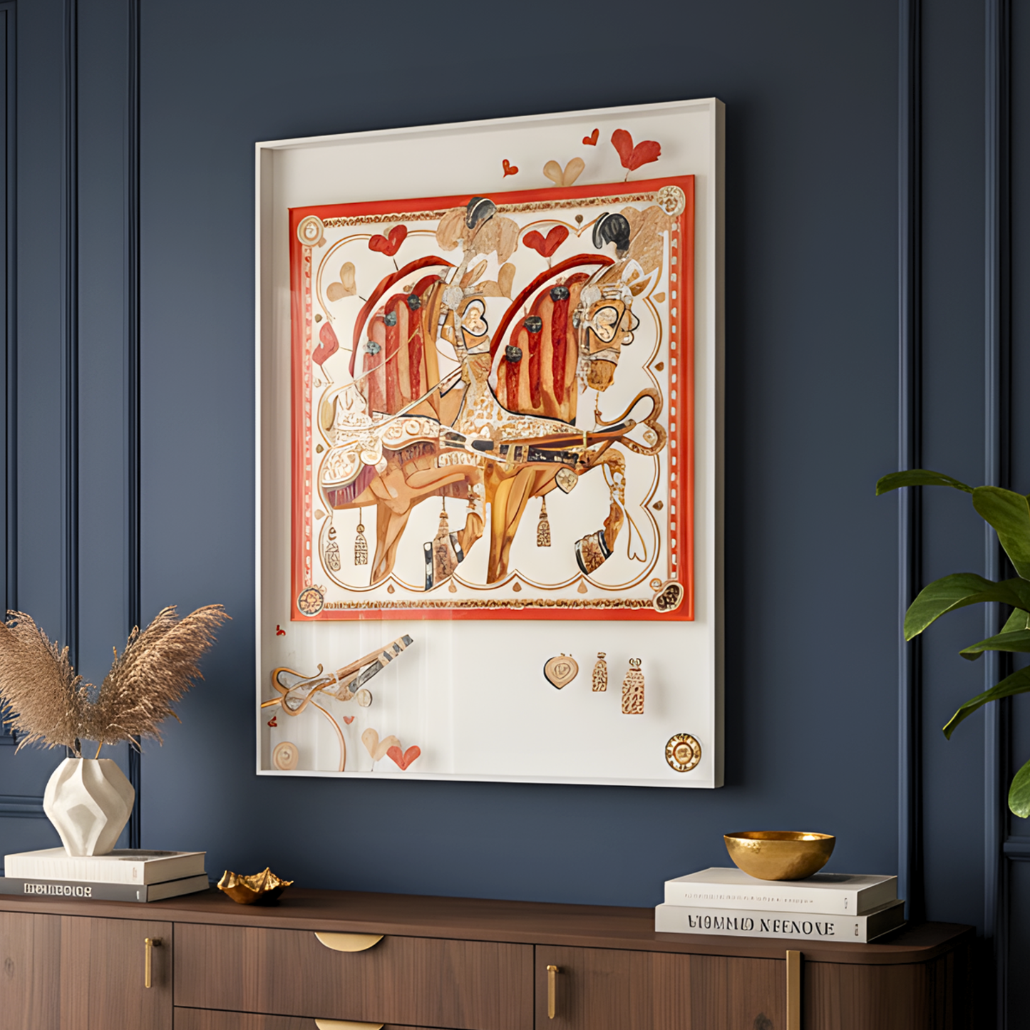 The Equestrian Love - Parisian Luxury Horse Wall Art ~ 4 ft x 3 ft