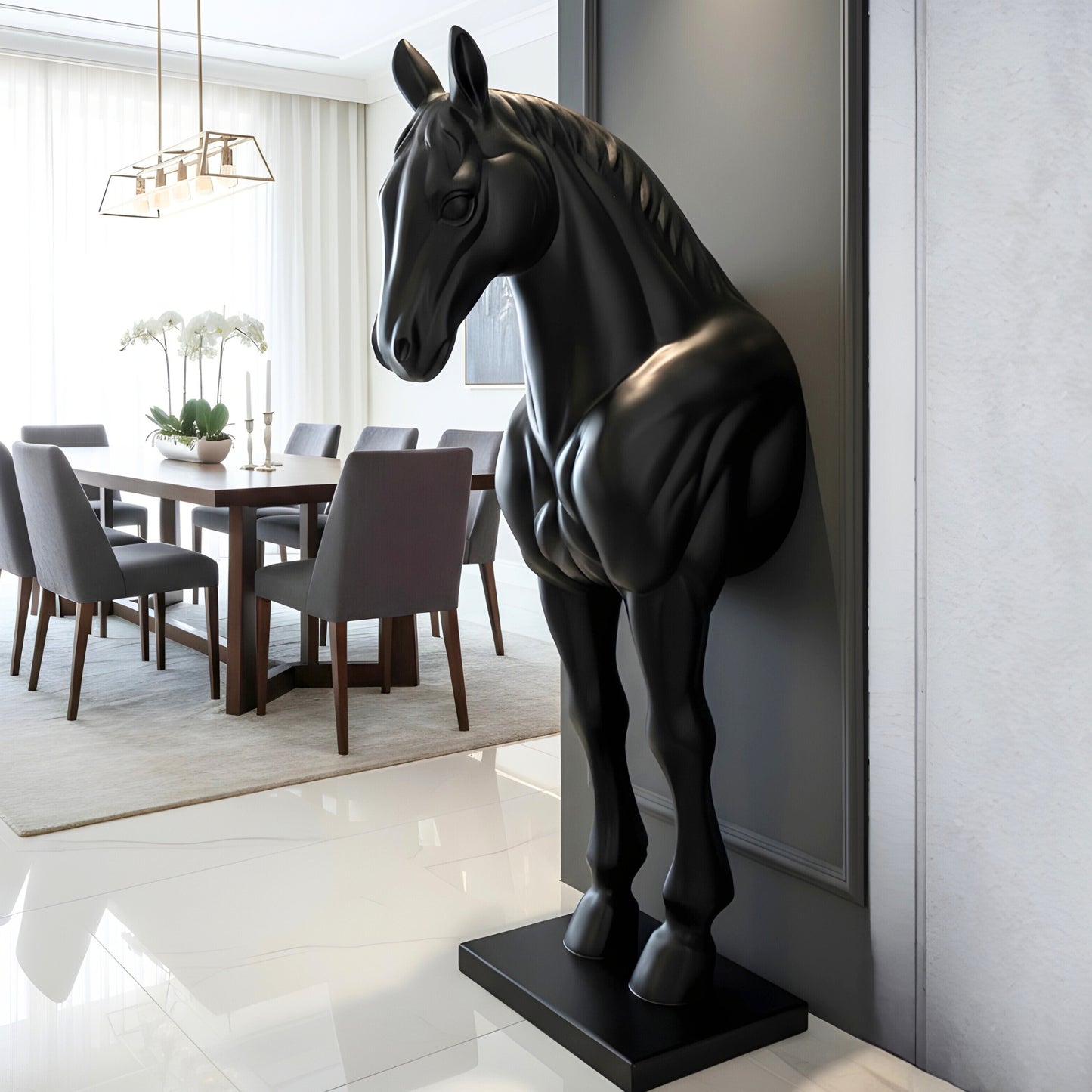 Midnight Majesty - Horse Floor Sculpture ~ 5.5 feet Tall