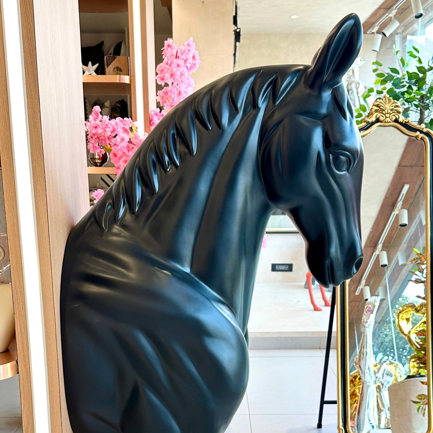 Midnight Majesty - Horse Floor Sculpture ~ 5.5 feet Tall