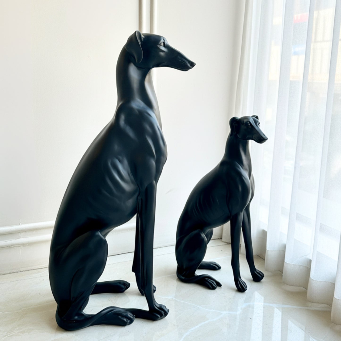 Shadow & Storm - Dog Floor Sculptures (Set of 2) ~ 2.5 feet Tall