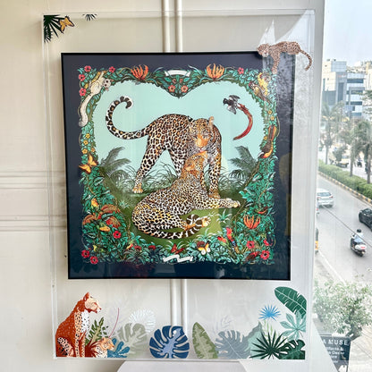 Untamed – Leopard themed Premium Wall Art with Acrylic Frame ~ 4 ft x 3 ft