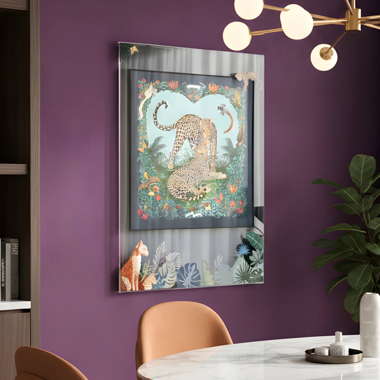 Untamed – Leopard themed Premium Wall Art with Acrylic Frame ~ 4 ft x 3 ft
