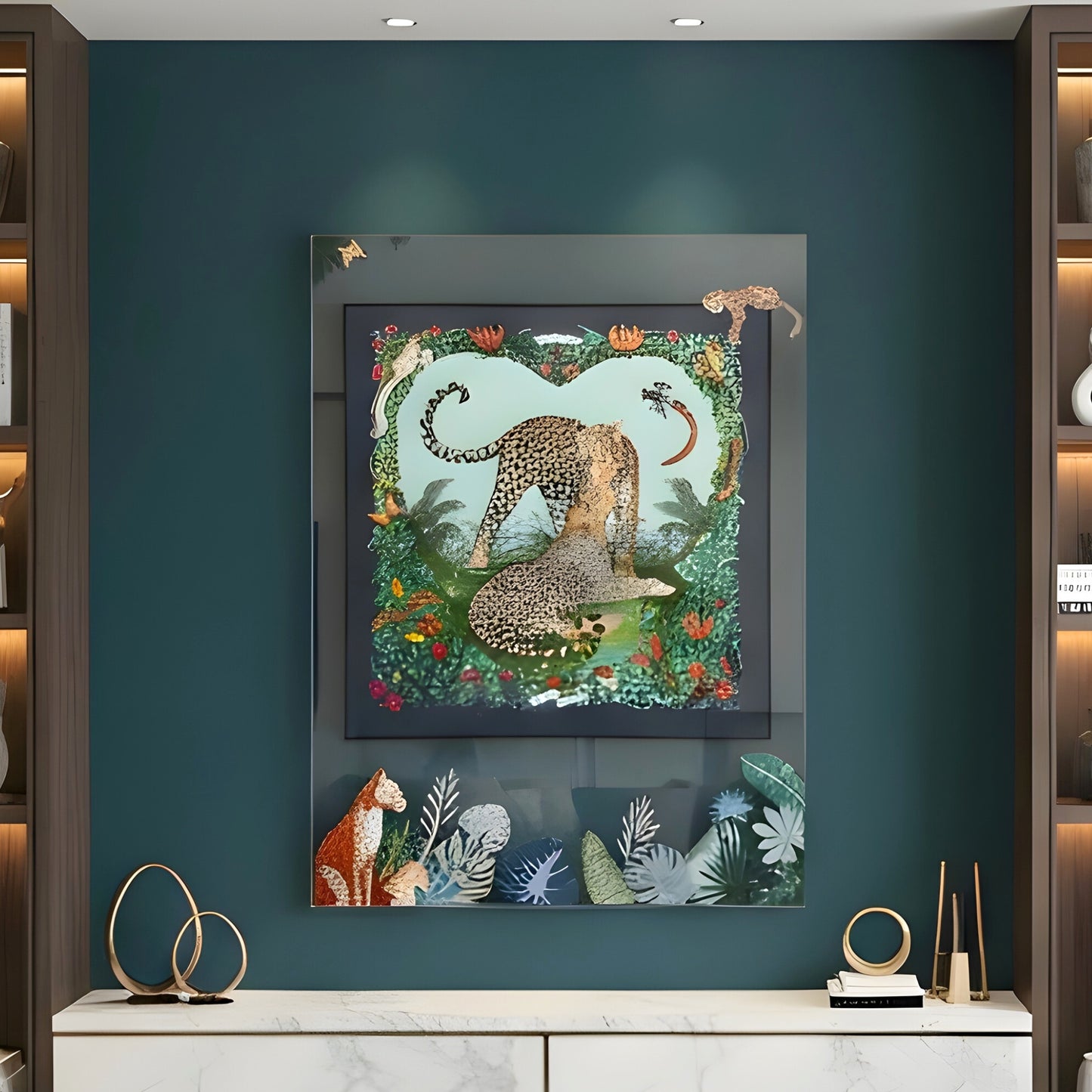 Untamed – Leopard themed Premium Wall Art with Acrylic Frame ~ 4 ft x 3 ft