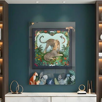 Untamed – Leopard themed Premium Wall Art with Acrylic Frame ~ 4 ft x 3 ft