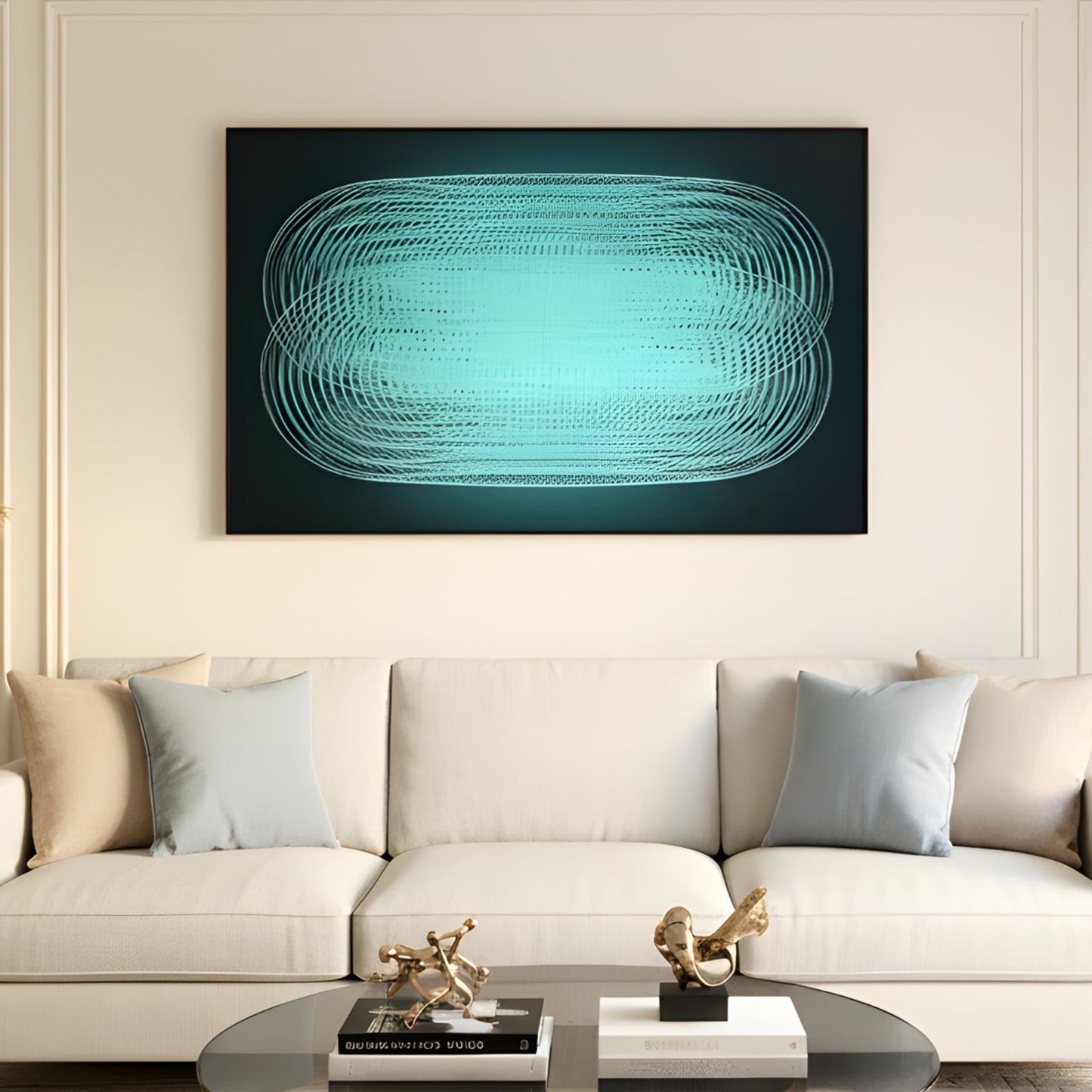 Auralis by La Muse – 4 × 3 ft Abstract UV Print Canvas Wall Art for Living Room & Office