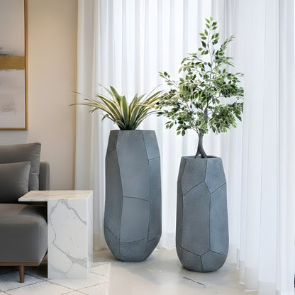 Terra ~ 4 ft & 3 ft Stone Finish Large Plant Pots