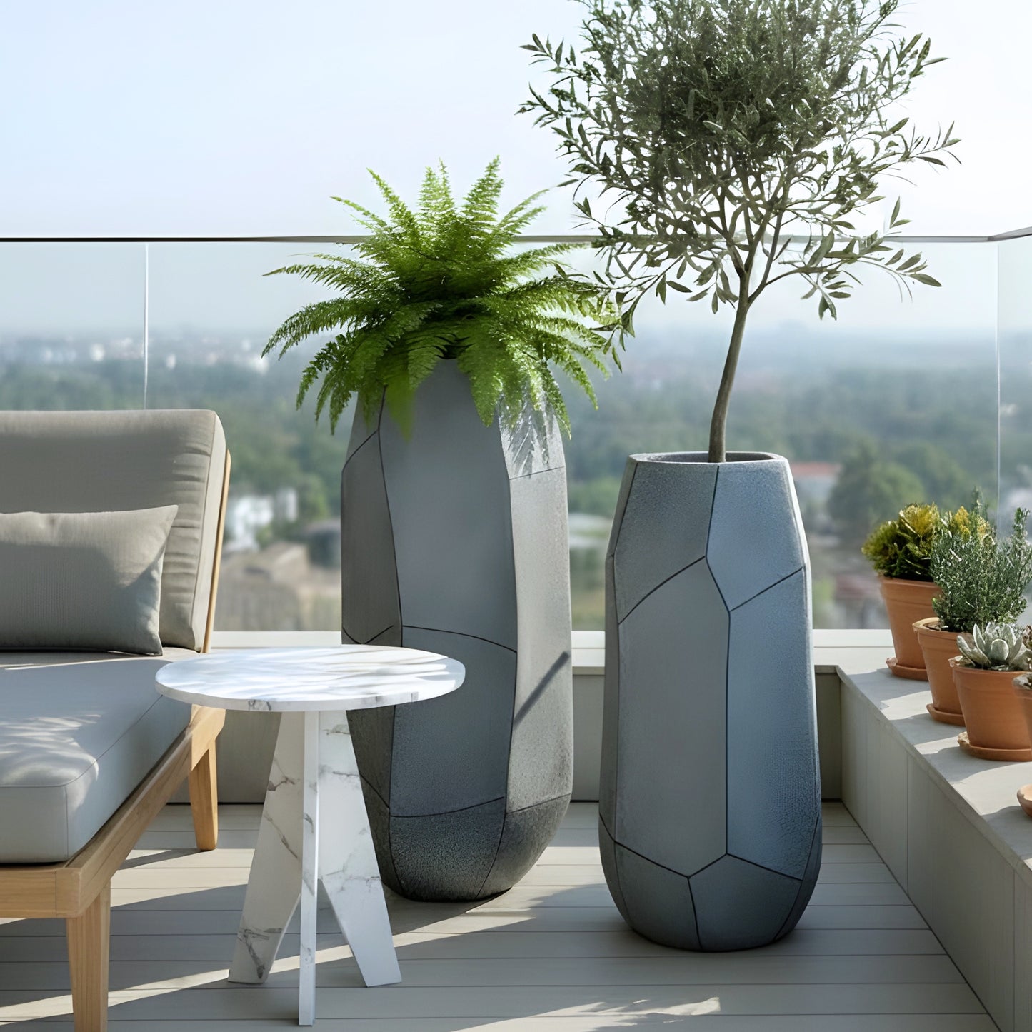 Forma ~ 2.5 ft & 3.5 ft Large Sculptural Plant Pots