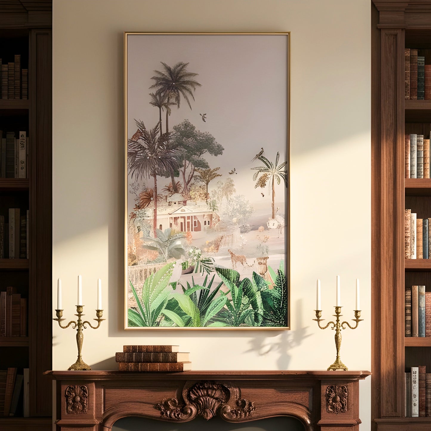 Vantara – Natural Silk Textured Art with Diamond & Pearl Detailing ~ 5.5 ft x 3 ft