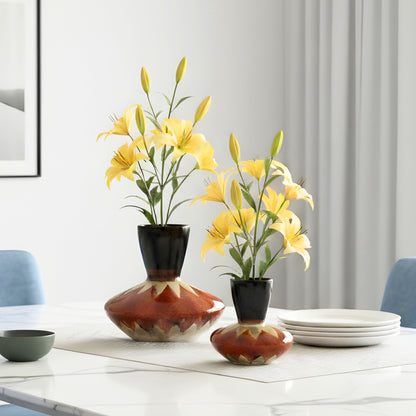 Sienna - Red & Black Ceramic Vases