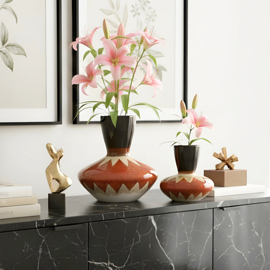 Sienna - Red & Black Ceramic Vases