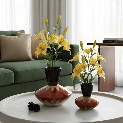 Sienna - Red & Black Ceramic Vases