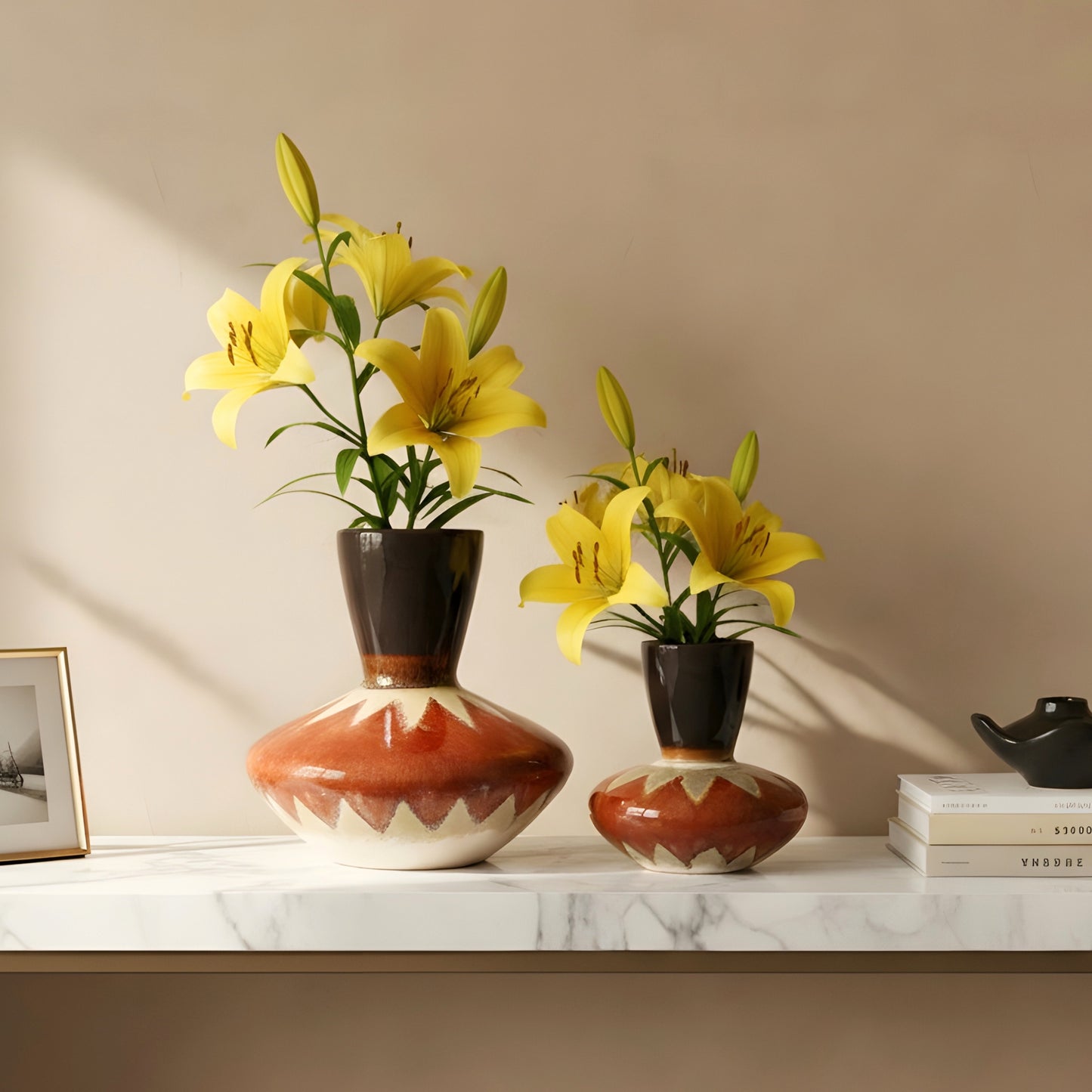 Sienna - Red & Black Ceramic Vases