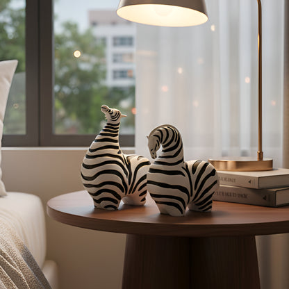 Monochrome - Abstract Zebra Showpieces (Set of 2)
