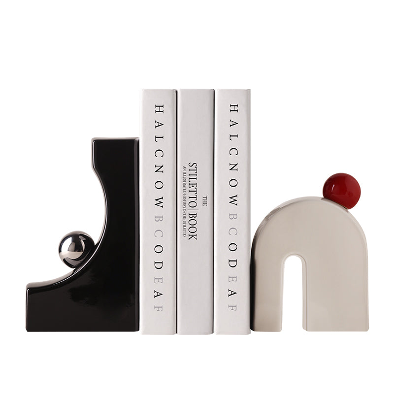 Bookend Bound by Motion Table Showpiece & Bookend - Black & White (Set of 2)