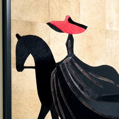 Diana - Bovine Leather Wall Art ~ 4.5 ft x 3 ft