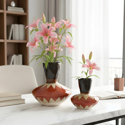 Sienna - Red & Black Ceramic Vases