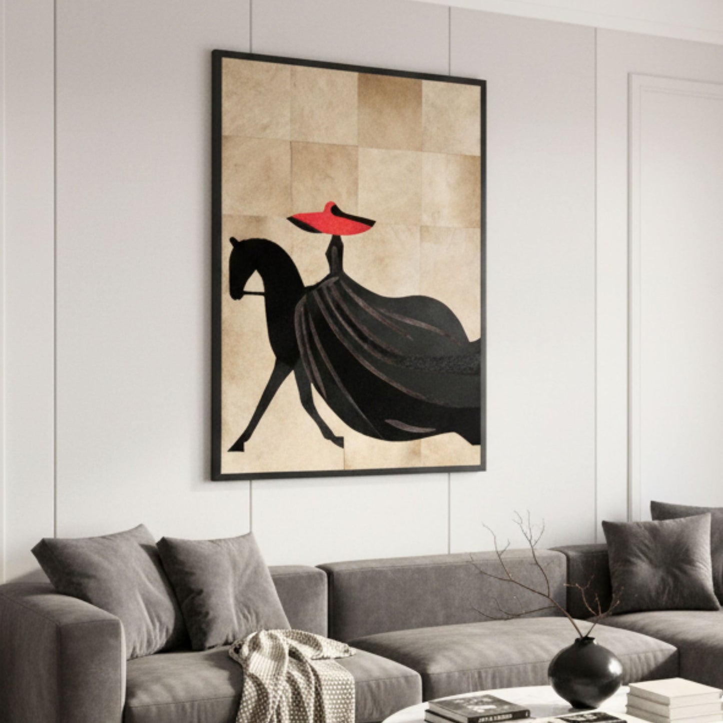 Diana - Bovine Leather Wall Art ~ 4.5 ft x 3 ft
