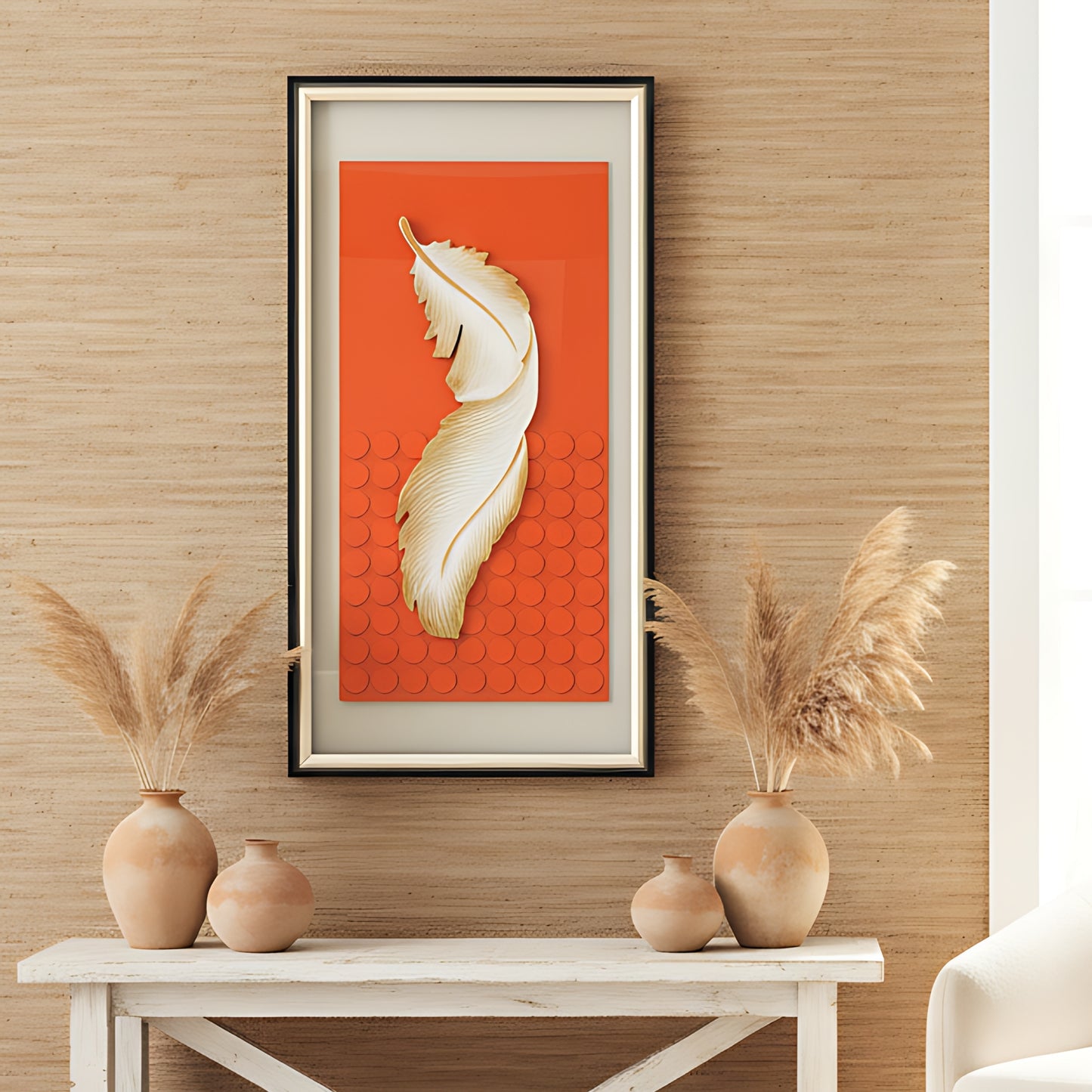 Arisé - Feather & Nature Inspired Premium Wall Art ~ 5.5 ft Tall