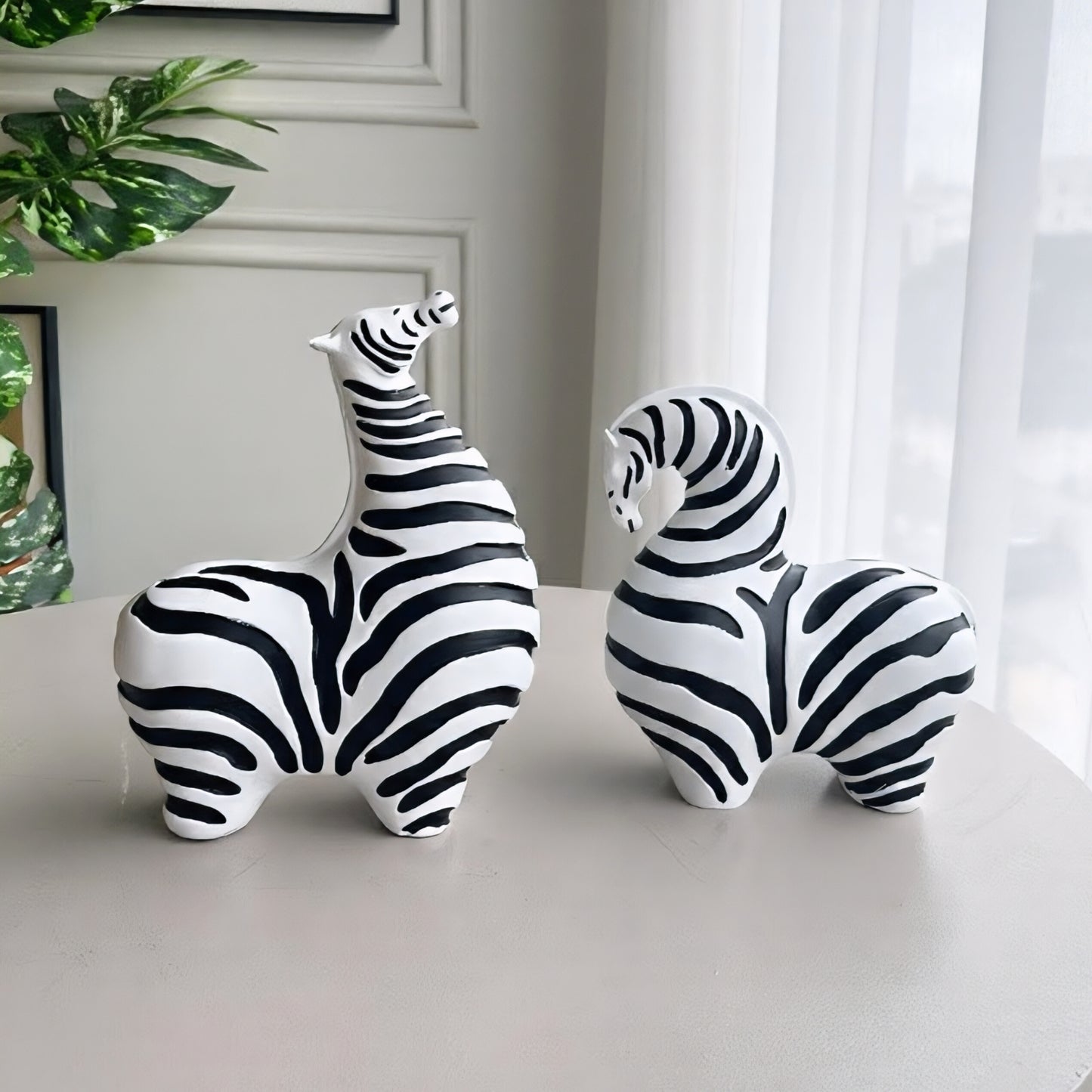 Monochrome - Abstract Zebra Showpieces (Set of 2)