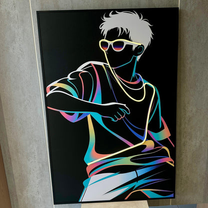 Freestyle - Human Themed LED Wall Art ~ 4 ft x 3 ft
