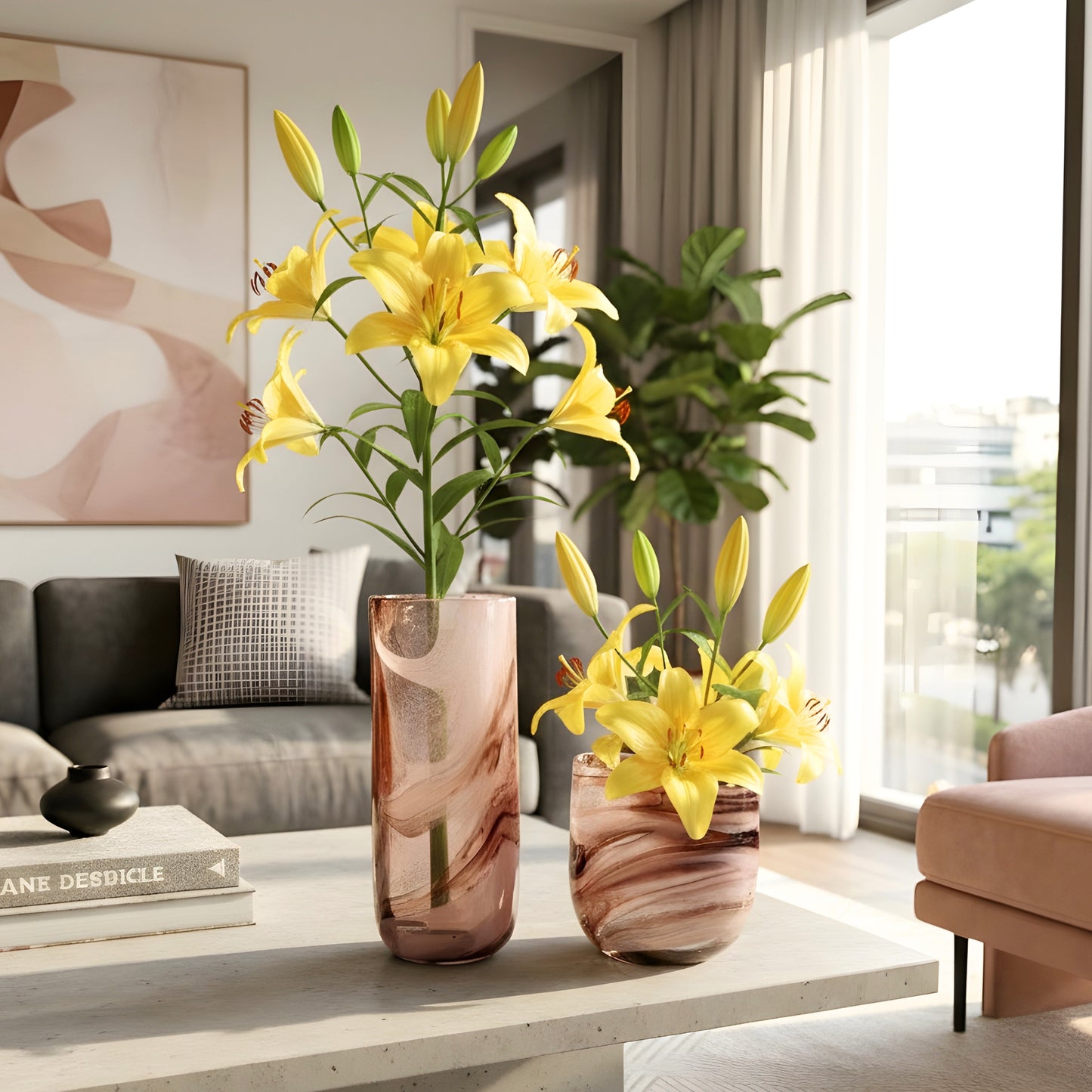 Hazel - Brown Glass Vases