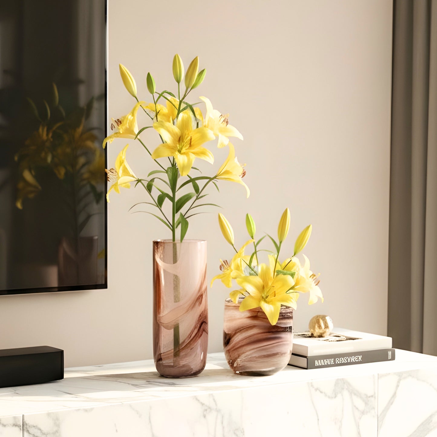 Hazel - Brown Glass Vases