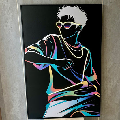 Freestyle - Human Themed LED Wall Art ~ 4 ft x 3 ft