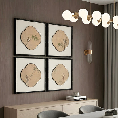 Perched - Bird Themed Textured Wall Art (Set of 4)