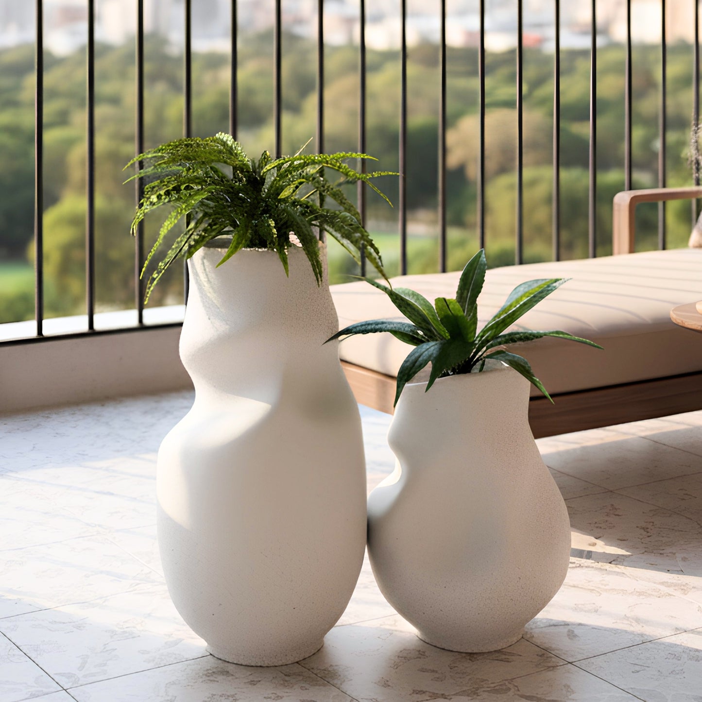Forma ~ 2.5 ft & 3.5 ft Large Sculptural Plant Pots