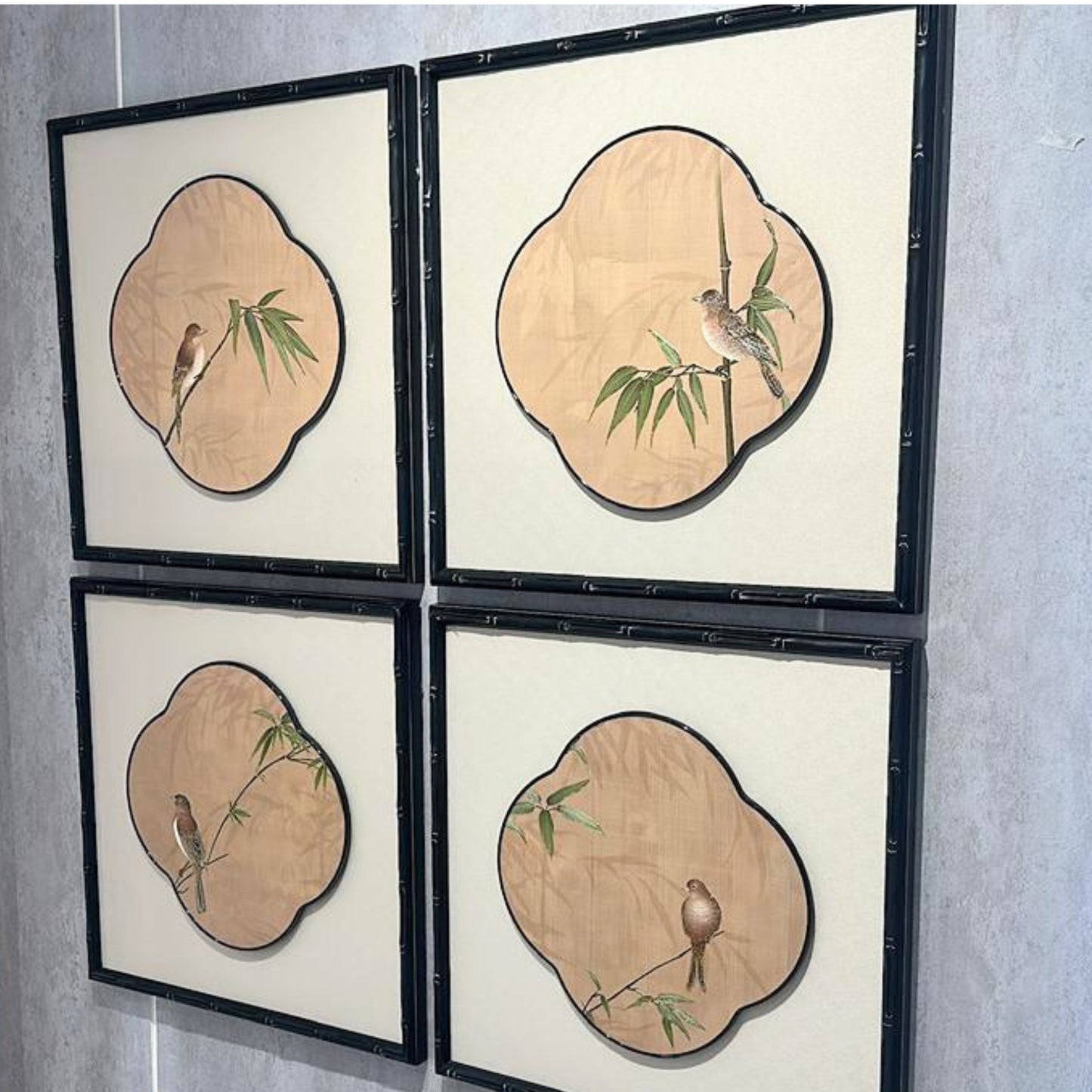 Perched - Bird Themed Textured Wall Art (Set of 4)