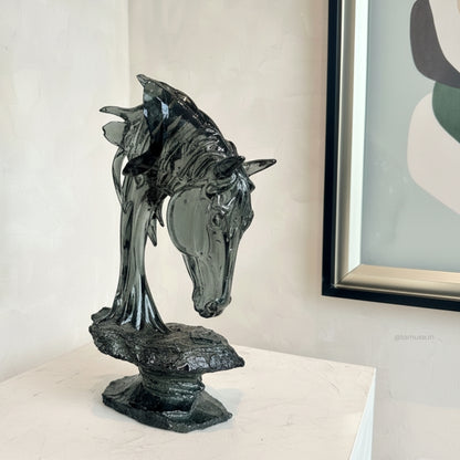 Phantom - Black Horse Showpiece ~ 1.5 feet Tall