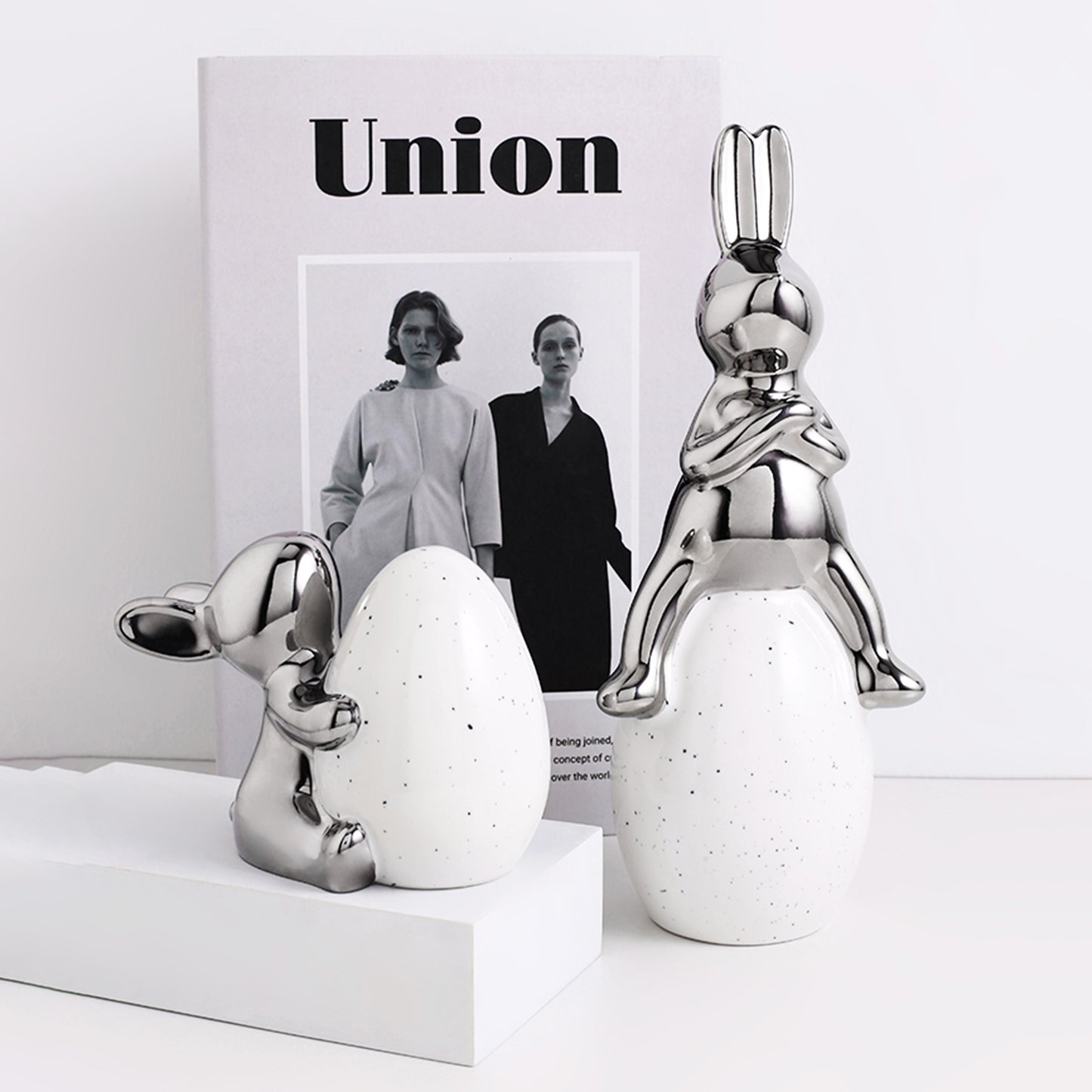 Showpiece The Spontaneous Coney - Ceramic Rabbit Table Showpieces (Set of 3)