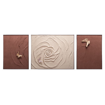 The Fluttering Whispers - Large Floral 3D Premium Wall Art (Set of 3)