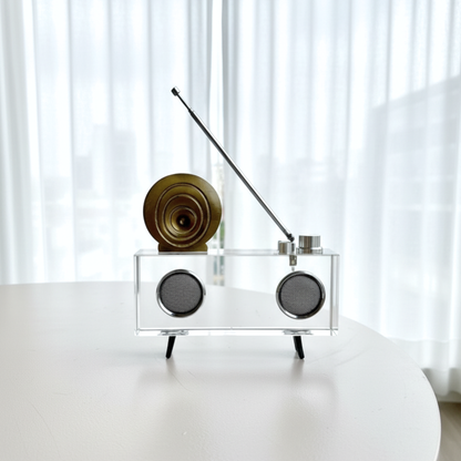 Rewind - Crystal & Metal Vintage Radio Showpiece - Style 2