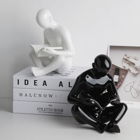 The Pages of Possibility Ceramic Table Showpiece & Bookend - Black & White