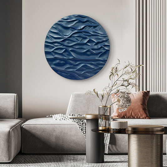 Premium Wall Art The Flow - Premium Wooden Wall Art ~ 3 feet Dia - Blue