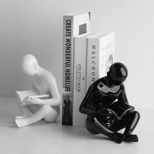 Bookend The Pages of Possibility Ceramic Table Showpiece & Bookend - Black & White